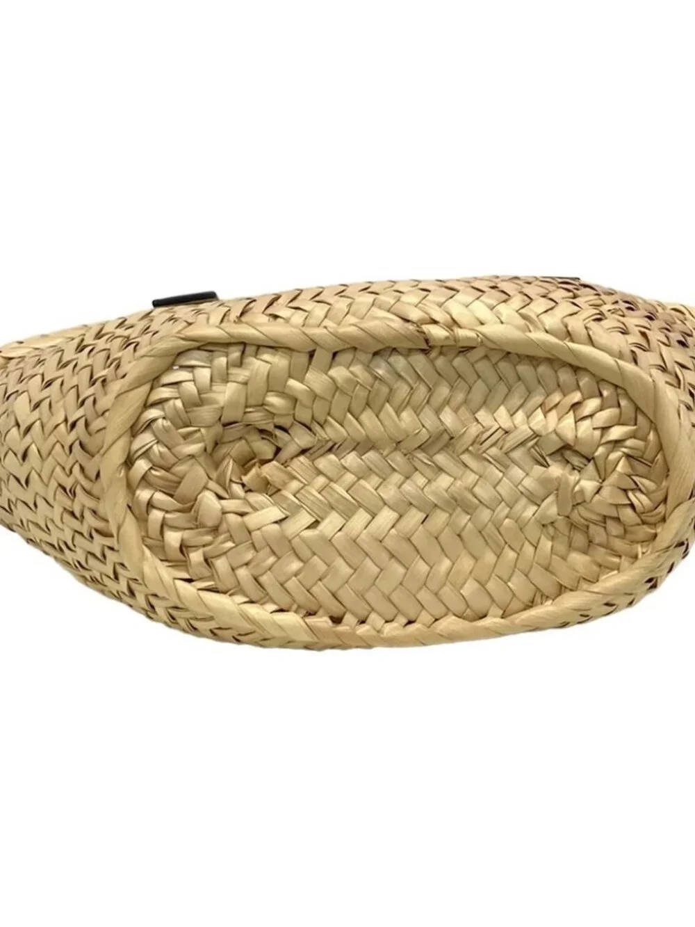 LOEWE Basket Bag Small A223S93X04 Beige White Palm Leaf Calf Leather Tote Bag